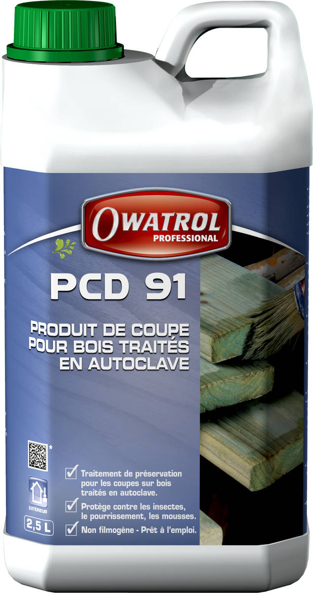 Produit de coupe pour bois traités en autoclave PCD 91 vert - bidon de 2,5 litres