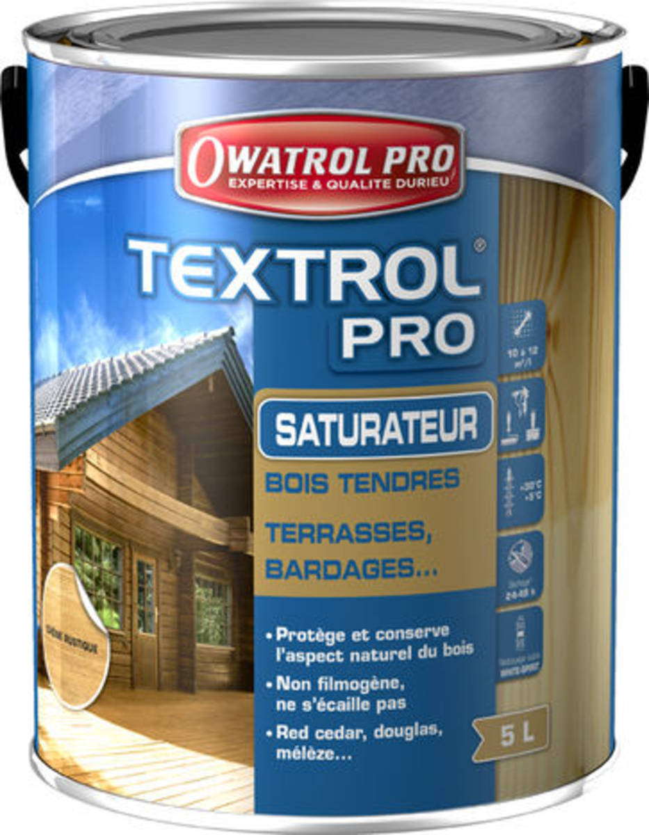 Saturateur pour bois extérieurs TEXTROL pro - bidon de 5 litres - Incolore