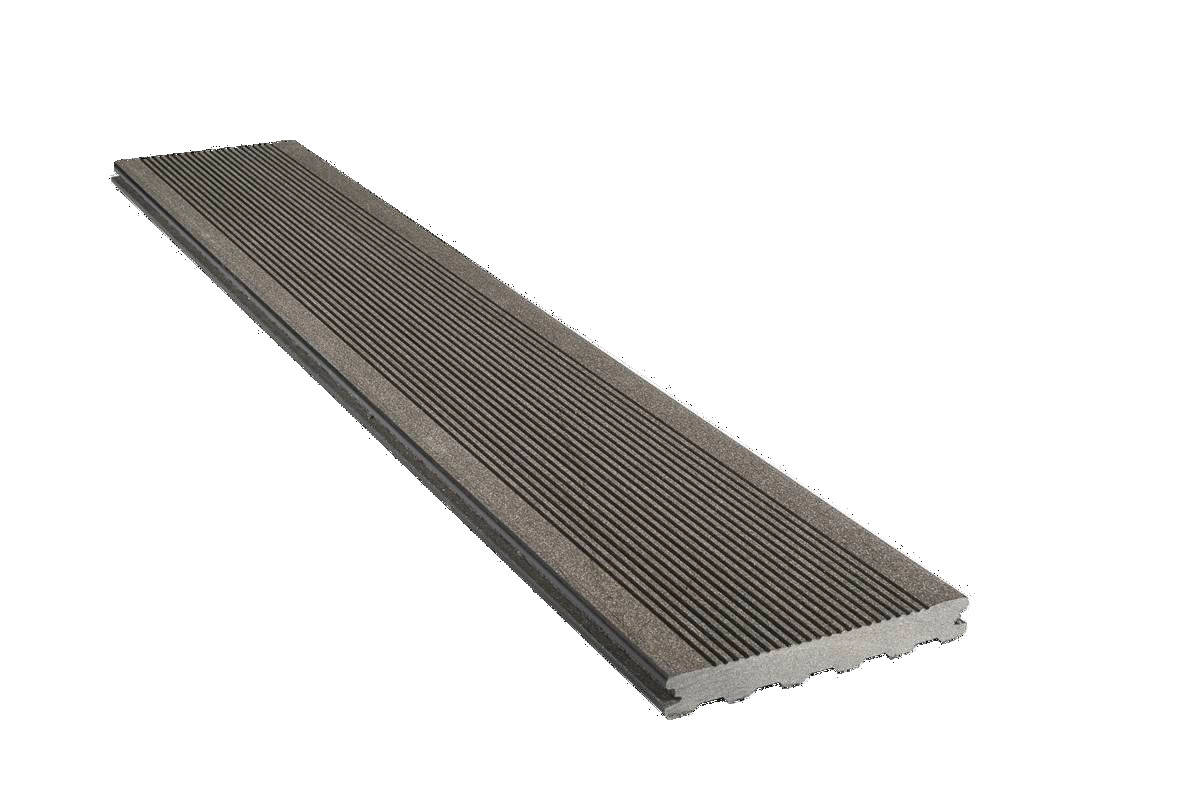 Lame de terrasse en bois composite - elegance lisse SILVADEC gris anthracite - 138x23x4000mm