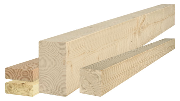 Bois massif KVH en Epicéa  non traité abouté chanfreiné - 80x220mm